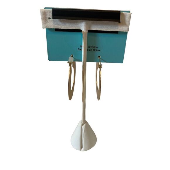 Everri Matte Gold Toned Thin Huggie Hoops. - Picture 5 of 5